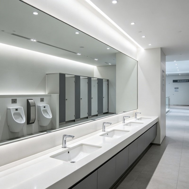 Exhibition center restroom facilities