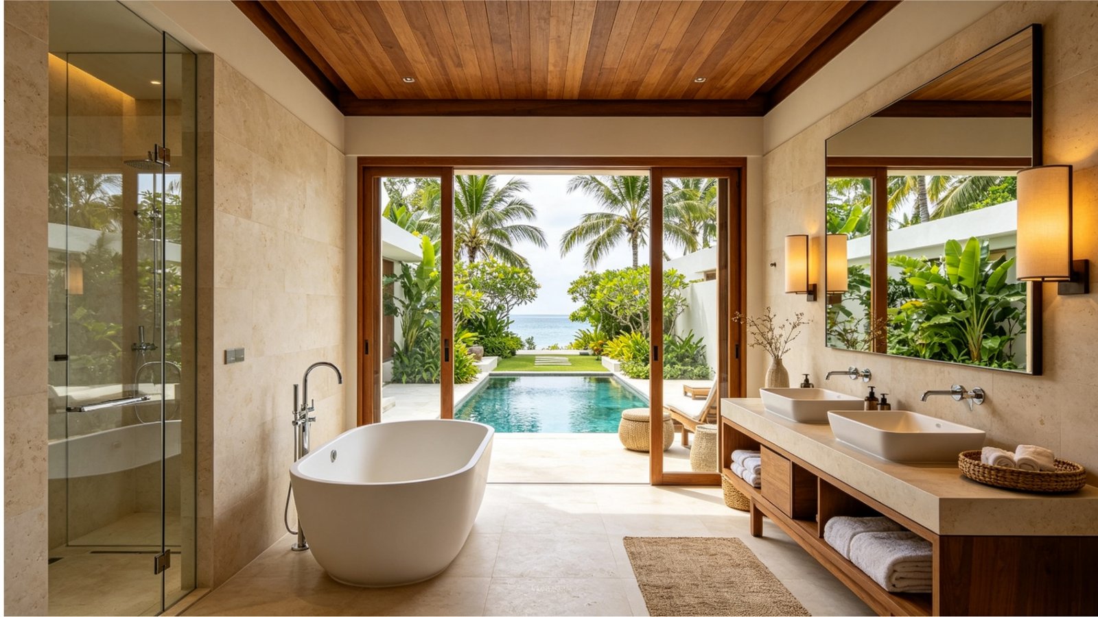 Luxury resort bathroom installation in Maldives
