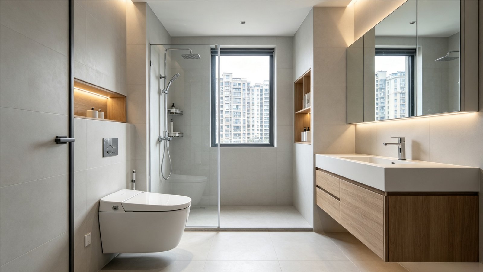 Residential tower bathroom installation in New York