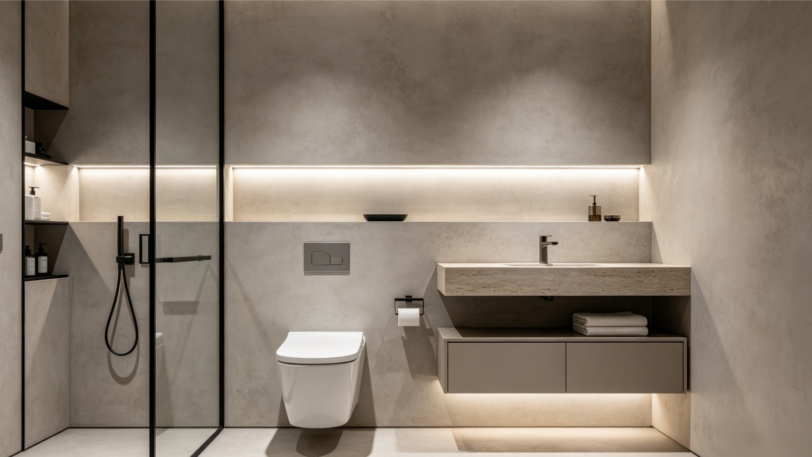 European high density residential development project bathroom