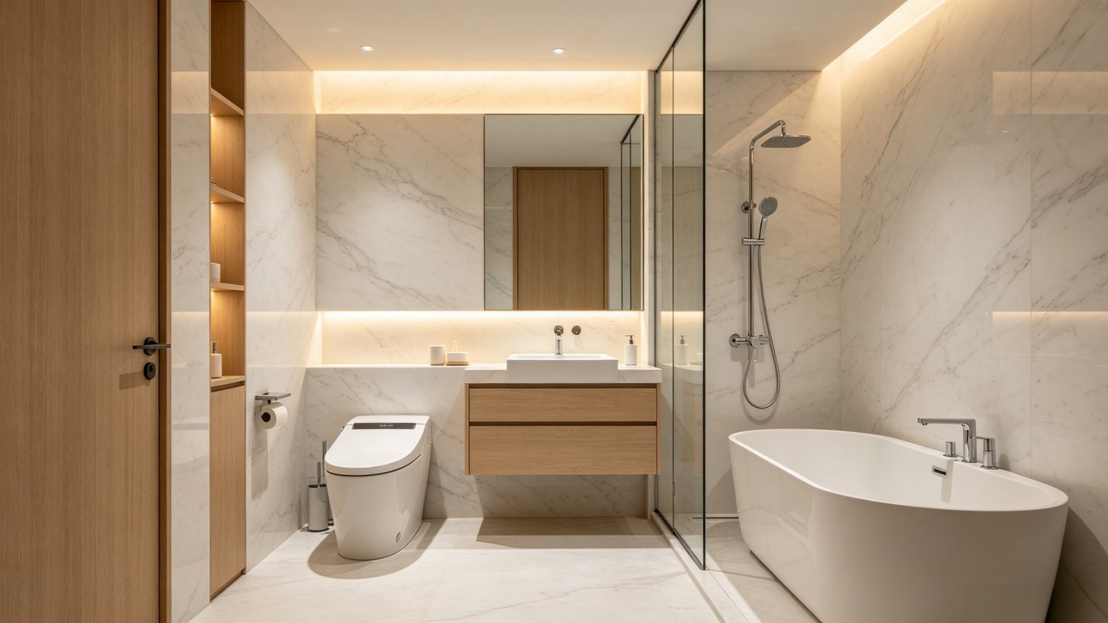 Luxury hotel bathroom suite
