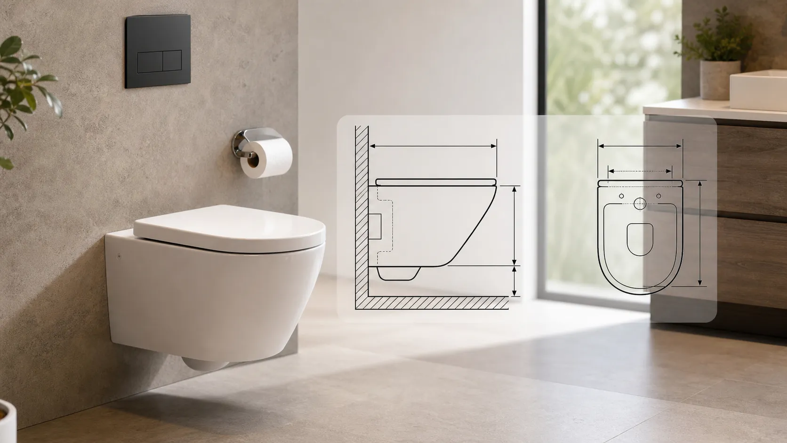 Wandhängende Toiletten: Maßleitfaden und Standardgrößen