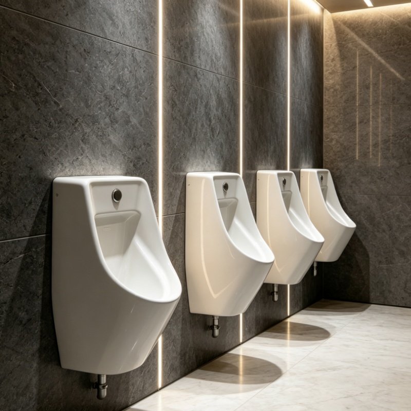 Wall-hung urinals for commercial restrooms