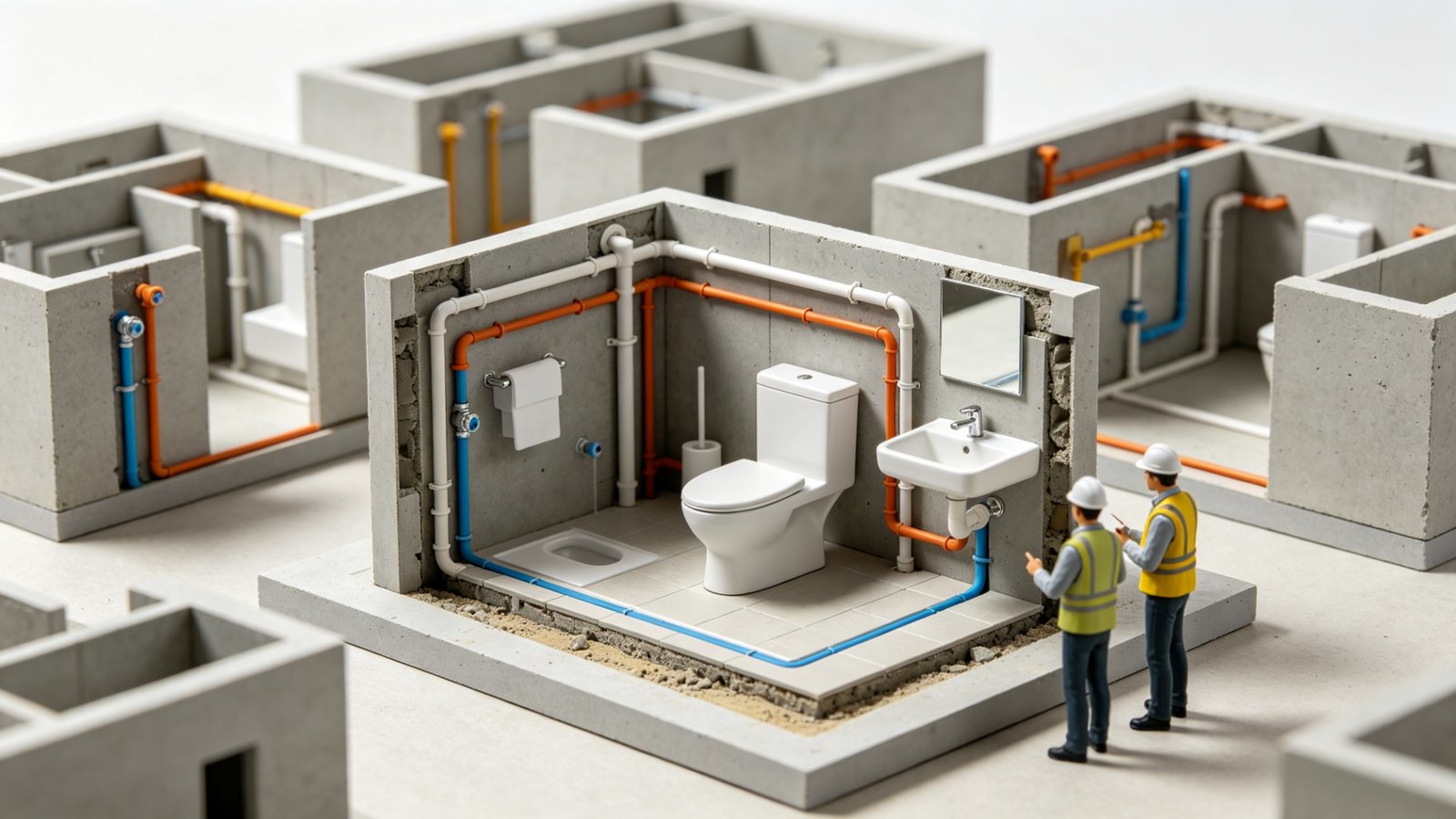 Modern apartment residential bathroom fixtures