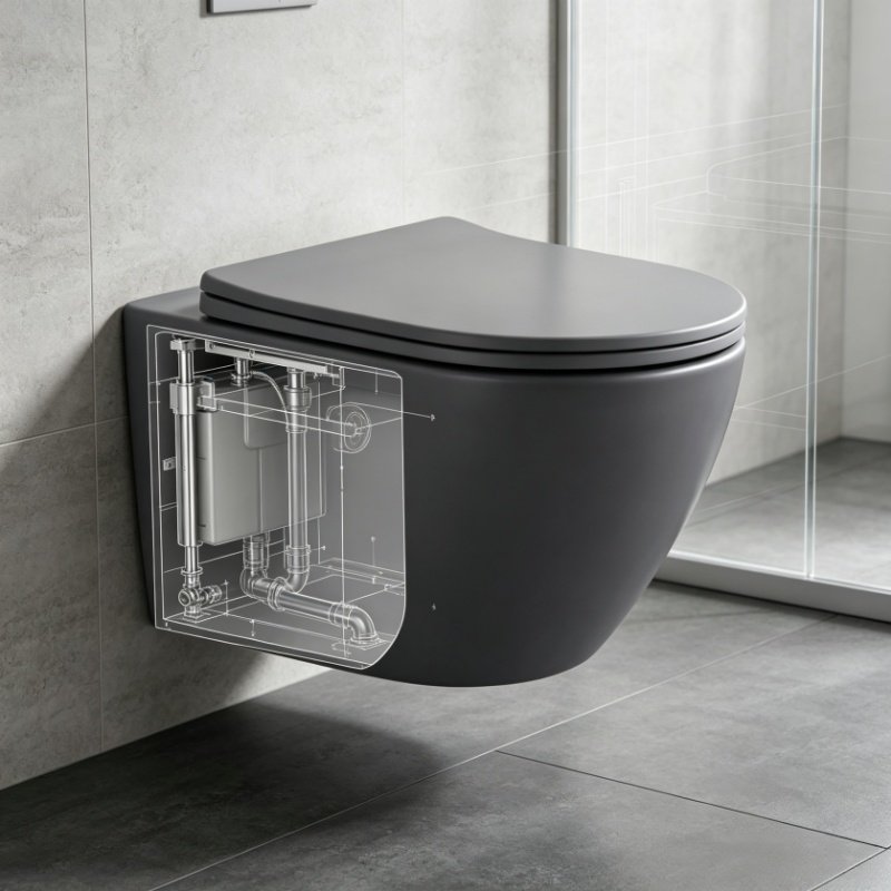 YASAQI wall hung toilet load capacity and stress testing simulation