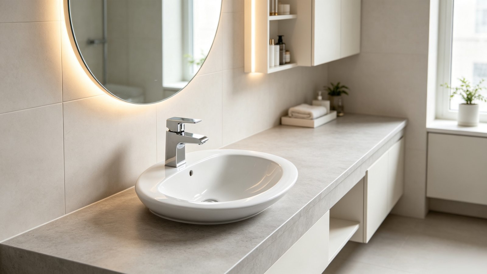 Countertop wash basin installation