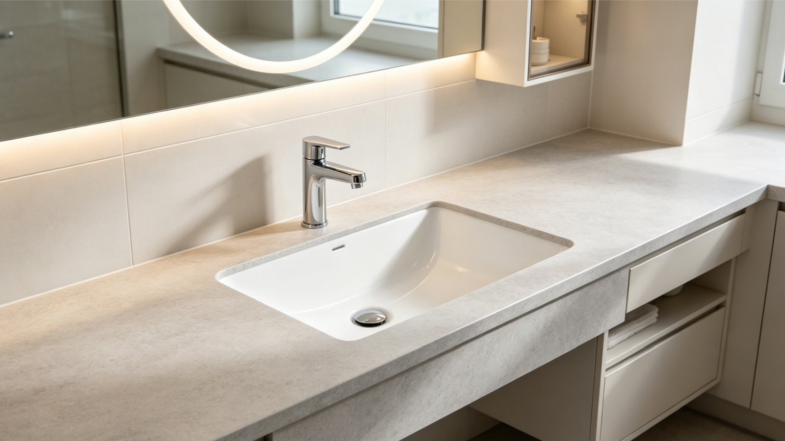Undermount wash basin installation