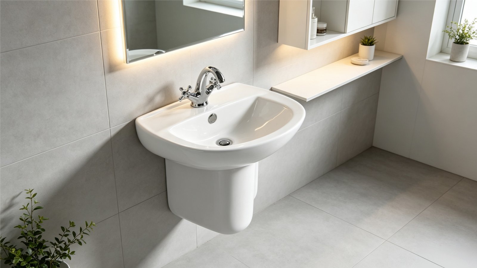 Wall hung basin installation