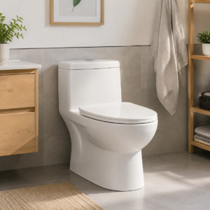 WC Monobloc Sans Bride à Chasse Unique et Siphon Caché