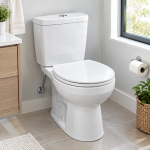 Convenient Height Dual Flush Elongated Two Piece Toilet